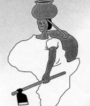Pauvre, démunie et enceinte – une représentation du corps féminin sous la forme du continent africain.