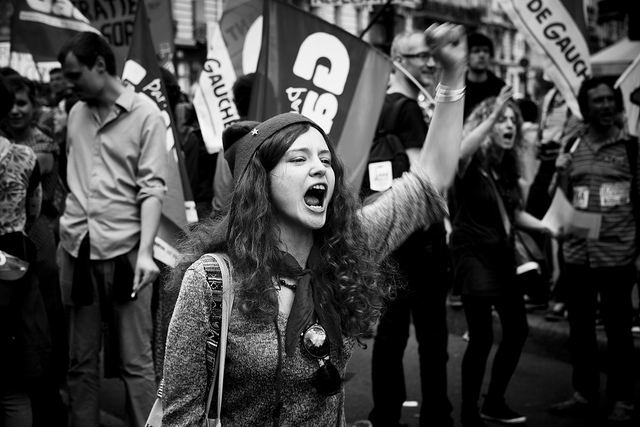 Manifestation à Paris contre l'austérité en Europe, mars 2013. Photographie Philippe Leroyer / Flickr (c.c)
